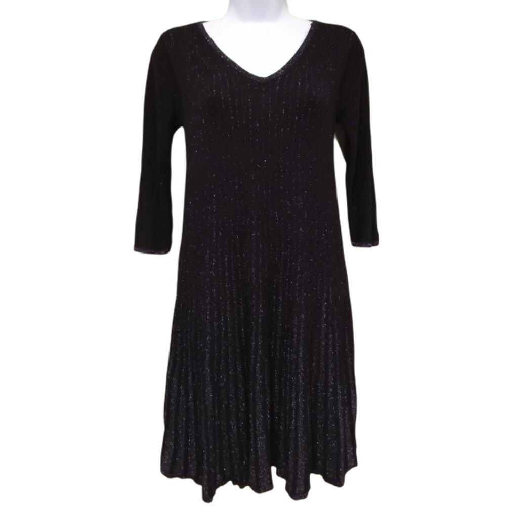 Monsoon Black Metallic Knit Dress US Size 8